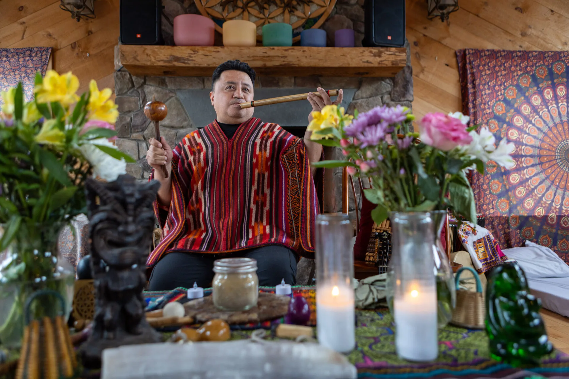 JC performing a ceremonial experience