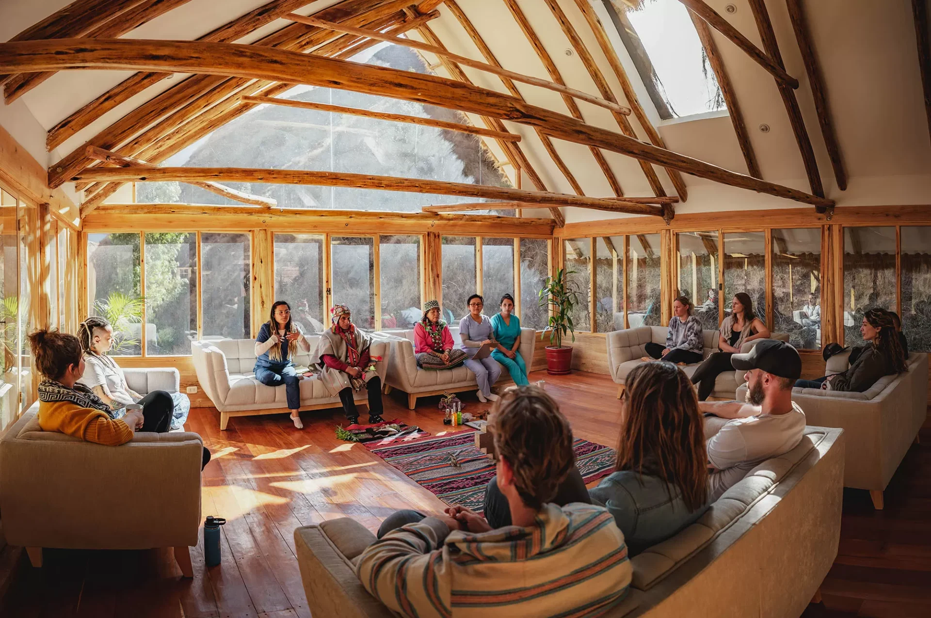 A group photo at Pachamama Sactuary