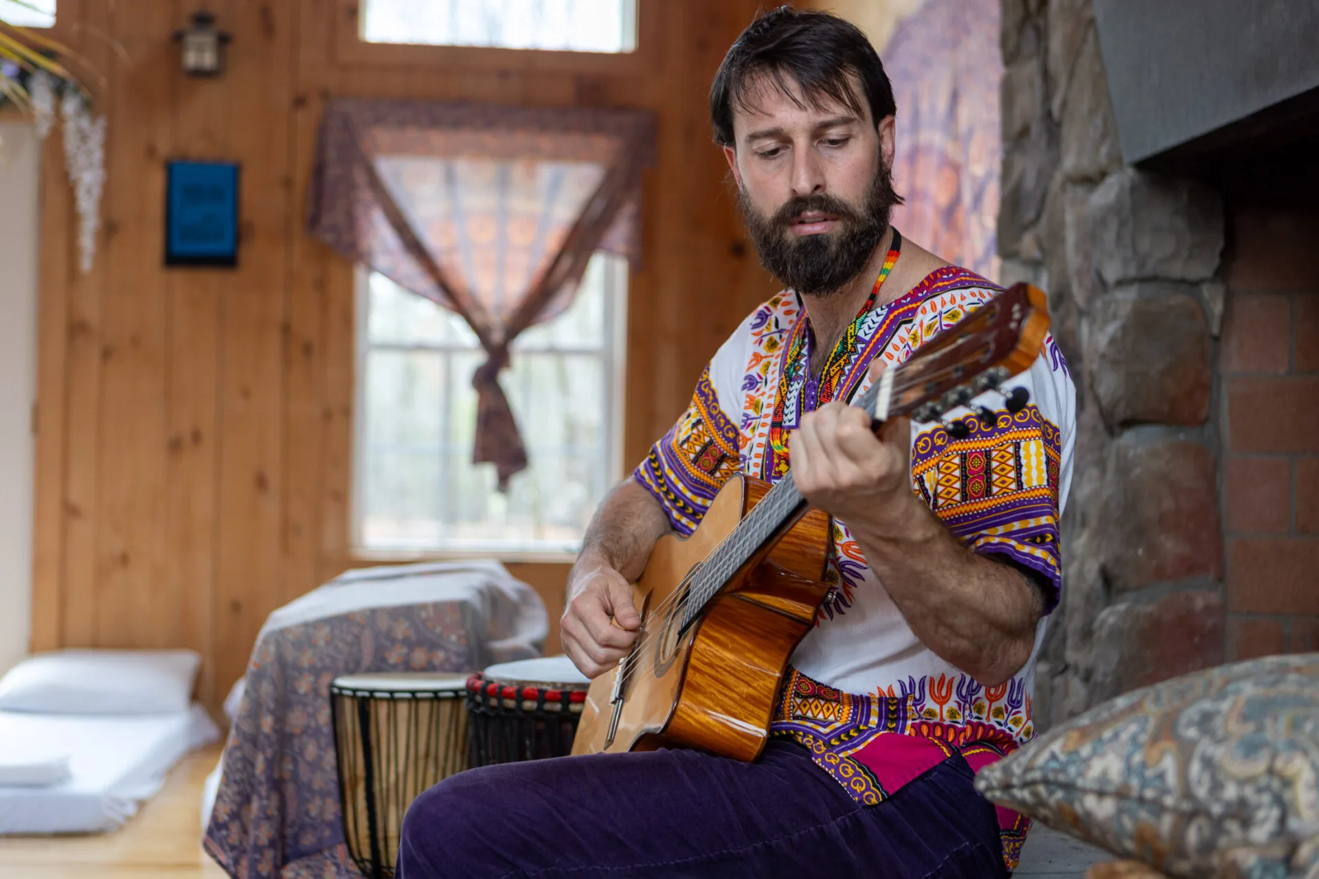 A photo of Leonardo A teacher at Pachama Sanctuary during a retreat.